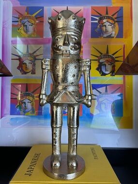 Tall 18in Gold Nutcracker Soldier Statue Christmas Holiday Decor Mantel Display